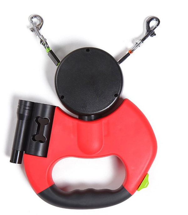 dual retractable dog leash
