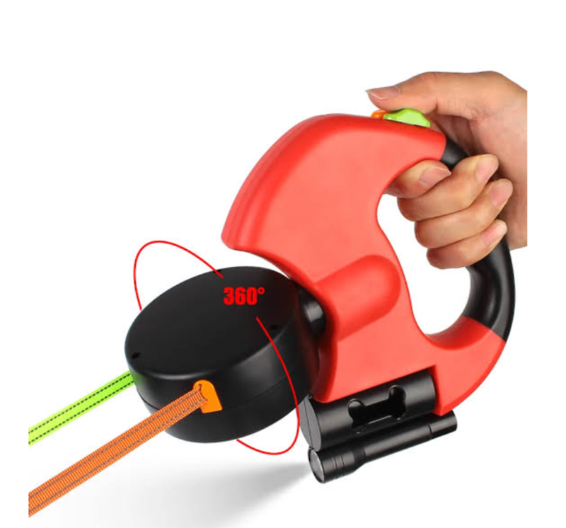 dual retractable dog leash